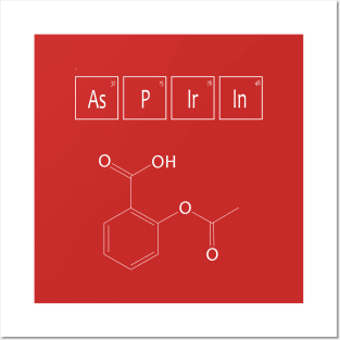 Aspirin Molecular Structure Posters and Art